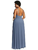 Alt View 3 Thumbnail - Larkspur Blue Diamond Halter Maxi Dress with Adjustable Straps