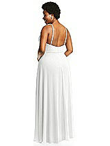 Alt View 3 Thumbnail - White Diamond Halter Maxi Dress with Adjustable Straps