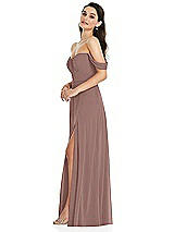 Side View Thumbnail - Sienna Off-the-Shoulder Draped Sleeve Maxi Dress with Front Slit