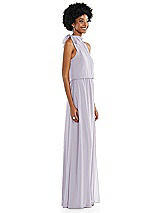 Side View Thumbnail - Moondance Scarf Tie High Neck Blouson Bodice Maxi Dress with Front Slit