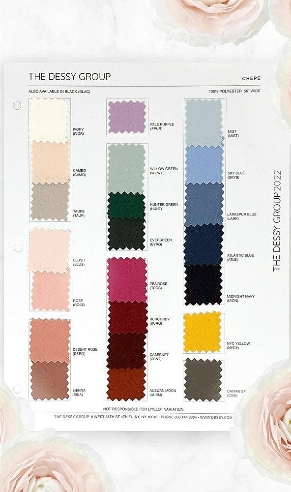 Front View - SS22 Crepe Master Swatch Palette