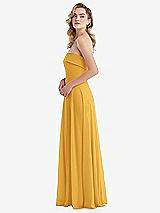 Side View Thumbnail - NYC Yellow Cuffed Strapless Maxi Dress with Front Slit
