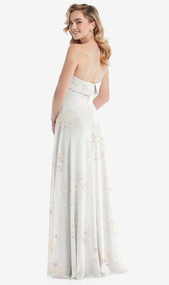 Back View - Spring Fling Cuffed Strapless Maxi Dress with Front Slit