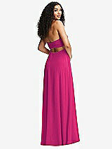 Alt View 4 Thumbnail - Think Pink Strapless Empire Waist Cutout Maxi Dress with Covered Button Detail