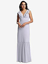 Front View Thumbnail - Silver Dove Tiered Ruffle Plunge Neck Open-Back Maxi Dress with Deep Ruffle Skirt