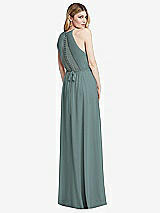Rear View Thumbnail - Icelandic Illusion Back Halter Maxi Dress with Covered Button Detail