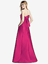 Side View Thumbnail - Think Pink Strapless A-line Satin Gown with Modern Bow Detail