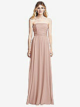 Front View Thumbnail - Toasted Sugar Shirred Bodice Strapless Chiffon Maxi Dress with Optional Straps