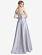Rear View Thumbnail - Silver Dove Strapless Bias Cuff Bodice Satin Gown with Pockets