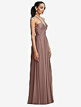 Side View Thumbnail - Sienna Plunging V-Neck Criss Cross Strap Back Maxi Dress
