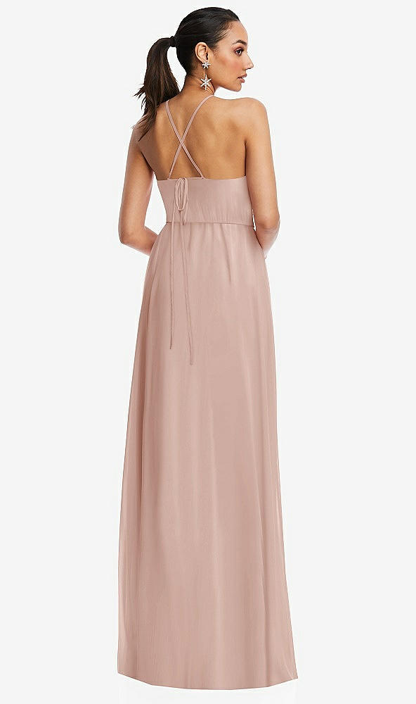 Back View - Toasted Sugar Plunging V-Neck Criss Cross Strap Back Maxi Dress