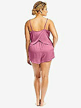 Alt View 2 Thumbnail - Orchid Pink Whisper Satin Lounge Shorts with Pockets