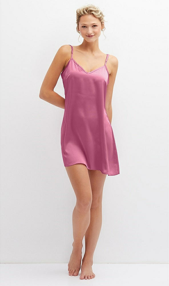 Front View - Orchid Pink Short Whisper Satin Slip