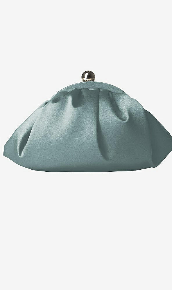 Front View - Icelandic Gathered Matte Satin Clutch