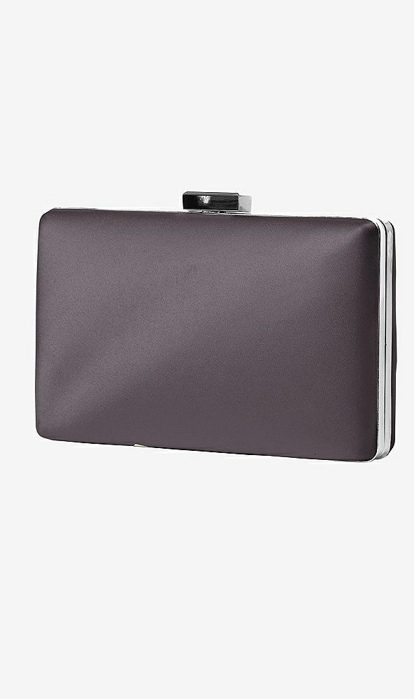 Front View - Stormy Matte Satin Pill Box Clutch