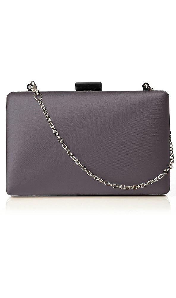 Back View - Stormy Matte Satin Pill Box Clutch