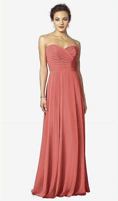 Coral Bridesmaid Dresses With Sleeves image.