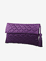 Front View Thumbnail - African Violet Quilted Envelope Clutch with Tassel Detail