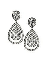 Front View Thumbnail - Cubic Zirconia CZ Nested Drop Chandelier Earrings
