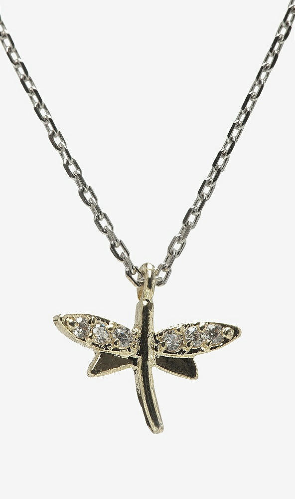 Front View - Gold Dragonfly Charm Necklace