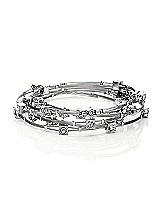 Front View Thumbnail - Silver Crystal & Silver Stack Bracelet Set - 6 Pieces