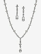 Front View Thumbnail - Cubic Zirconia Bridal Necklace and Drop Earring Set