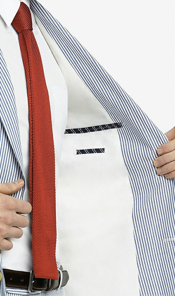 Back View - Classic Blue Seersucker Seersucker Suit Jacket by After Six