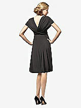 Rear View Thumbnail - Graphite Twist Wrap Convertible Mini Dress