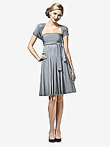 Front View Thumbnail - Platinum Twist Wrap Convertible Mini Dress