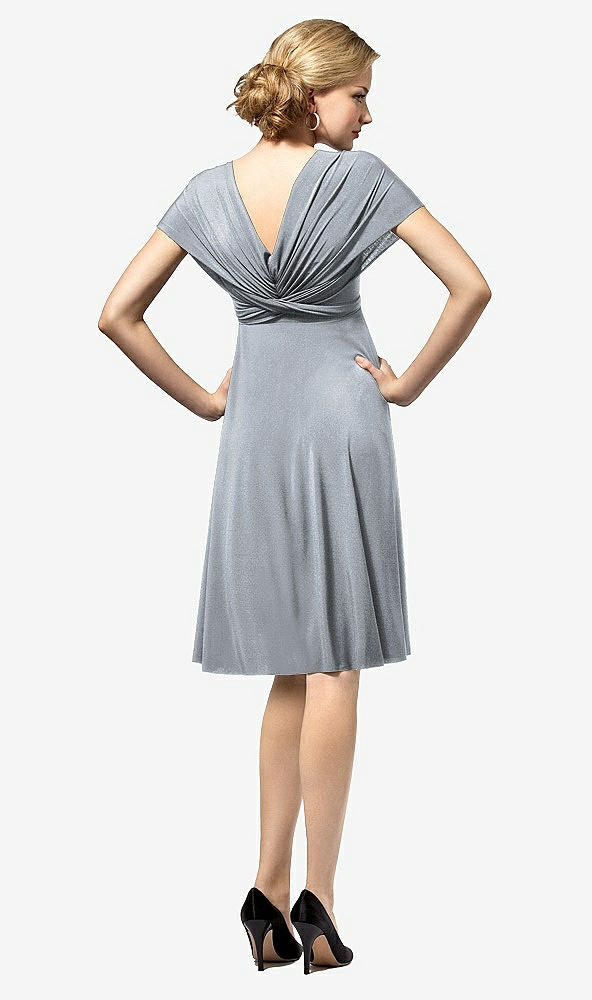 Back View - Platinum Twist Wrap Convertible Mini Dress