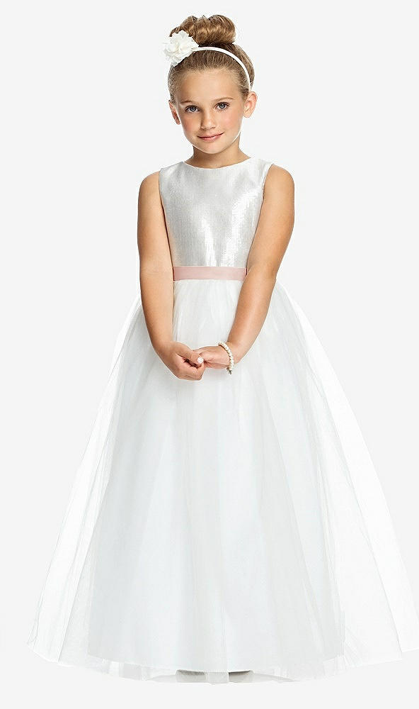 Front View - Ivory & Blush Flower Girl Style FL4040