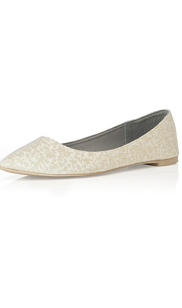 Back View - Ivory Gold Park Avenue Brocade Ballet Wedding Flats