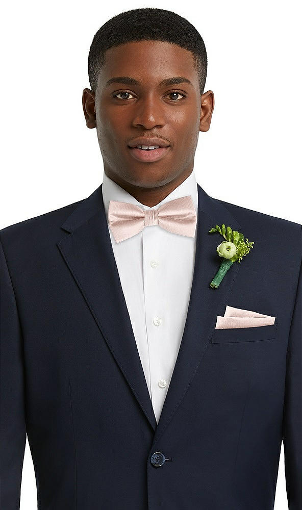 Front View - Pearl Pink Classic Yarn-Dyed Bow Ties by After Six
