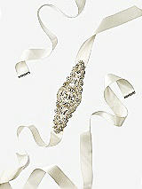 Front View Thumbnail - Ivory Jackie - Vintage Medallion Bridal Sash