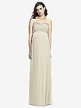 Front View Thumbnail - Champagne Draped Bodice Strapless Maternity Dress