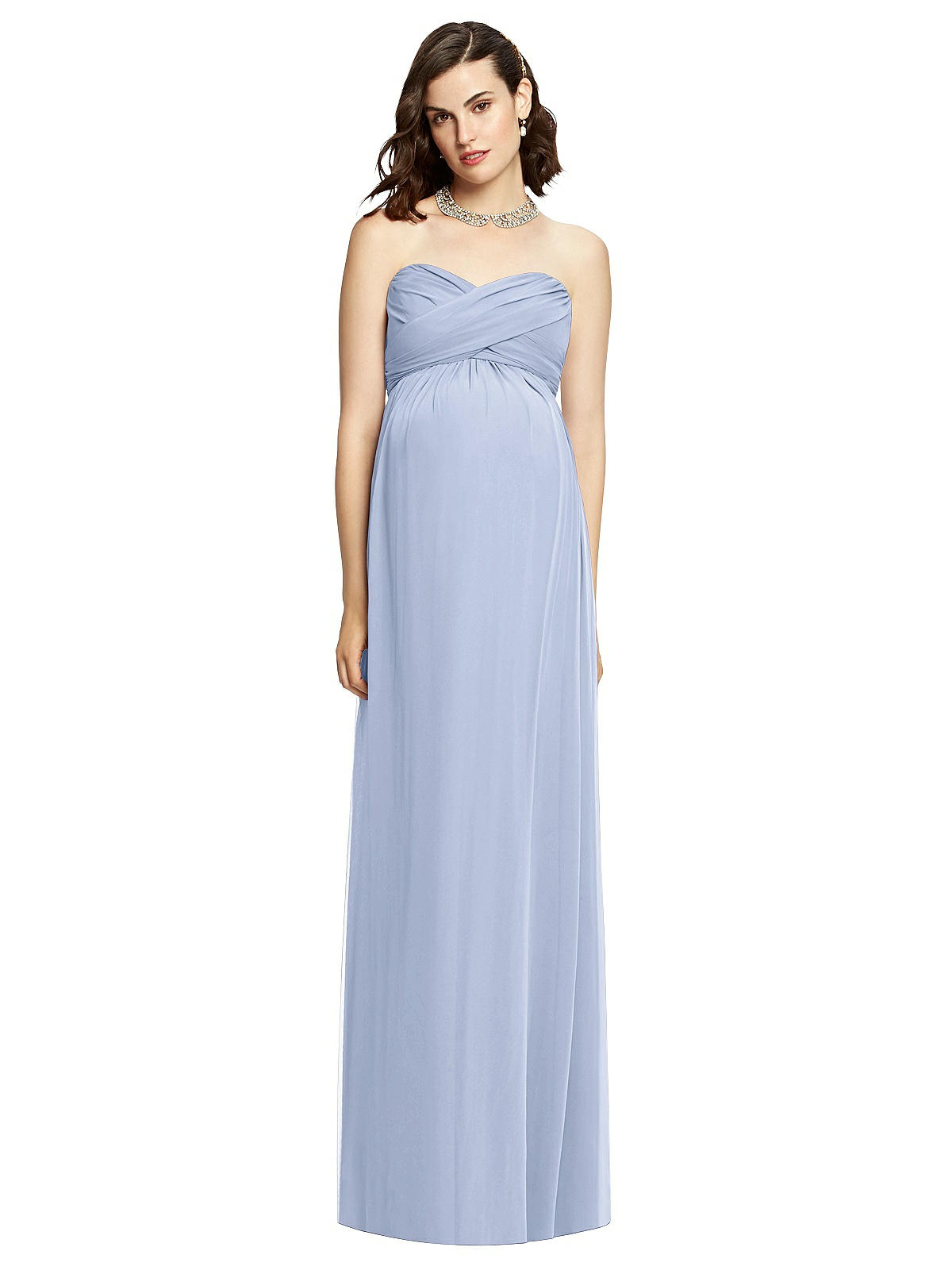 Draped Bodice Strapless Maternity Bridesmaid Dress In Sky Blue | The Dessy  Group
