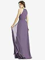 Rear View Thumbnail - Lavender Keyhole Halter Chiffon Maxi Dress