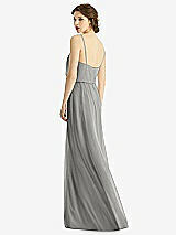 Rear View Thumbnail - Chelsea Gray V-Neck Blouson Bodice Chiffon Maxi Dress
