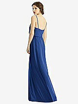 Rear View Thumbnail - Classic Blue V-Neck Blouson Bodice Chiffon Maxi Dress