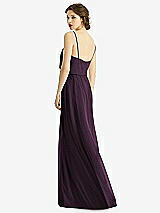 Rear View Thumbnail - Aubergine V-Neck Blouson Bodice Chiffon Maxi Dress