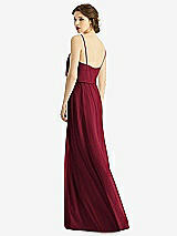 Rear View Thumbnail - Burgundy V-Neck Blouson Bodice Chiffon Maxi Dress