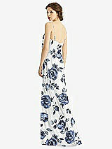 Rear View Thumbnail - Indigo Rose V-Neck Blouson Bodice Chiffon Maxi Dress