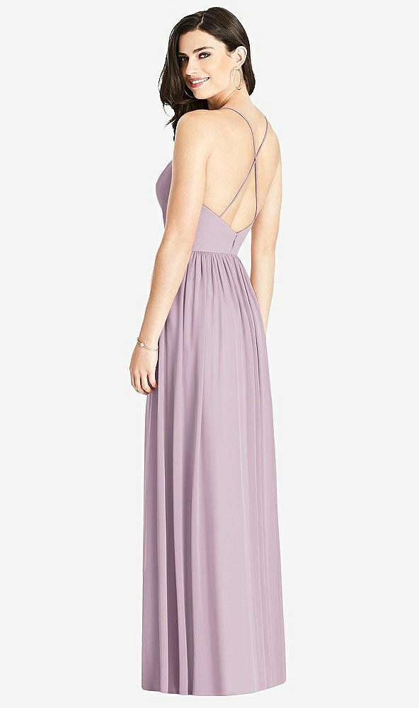 Back View - Suede Rose Criss Cross Strap Backless Maxi Dress