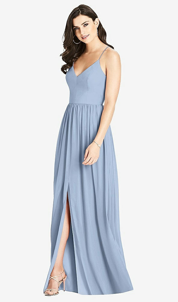 Front View - Cloudy Criss Cross Strap Backless Maxi Dress