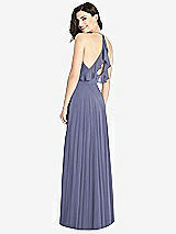Front View Thumbnail - French Blue Ruffled Strap Cutout Wrap Maxi Dress