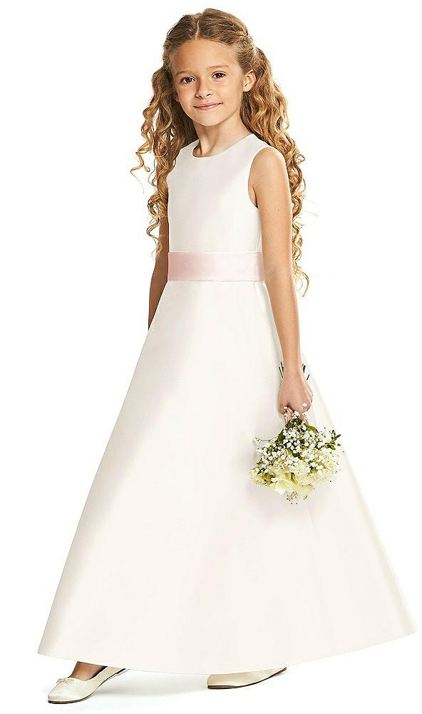 Front View - Ivory & Blush Flower Girl Dress FL4062