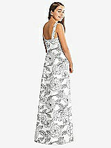 Rear View Thumbnail - Botanica Floral Bateau Neck Maxi Junior Bridesmaid Dress with Pockets