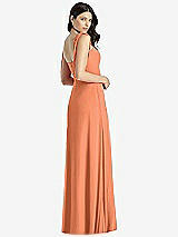 Rear View Thumbnail - Sweet Melon Tie-Shoulder Chiffon Maxi Dress with Front Slit