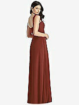 Rear View Thumbnail - Auburn Moon Tie-Shoulder Chiffon Maxi Dress with Front Slit