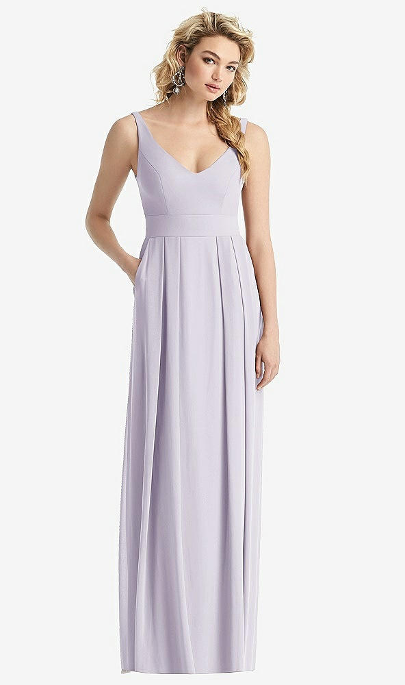 Front View - Moondance Sleeveless Pleated Skirt Maxi Dress with Pockets